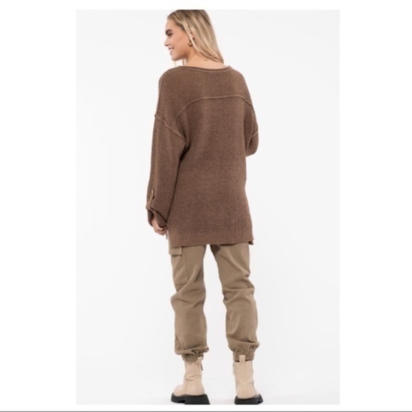 MOCHA JAVA Henley Sweater - Picture 6 of 9